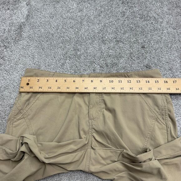 Prana Capri Pants Womens 8 Brown Tan Ankle Zip Straight Leg Outdoor Hiking 32x22 - Picture 12 of 16